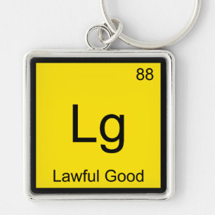 Lg - Rättvist God Kemiskt Element Symbol Rollig T Fyrkantig Silverfärgad Nyckelring