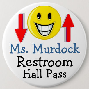 Lg. School Hall Pass/Button by SRF Knapp