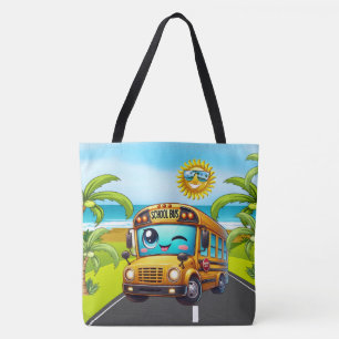Lg. SO CUTE SCHOOL BUSS - se Tillbaka - Tote Tygkasse