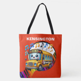 Lg. SO CUTE SCHOOL BUSS - se Tillbaka - Tote Tygkasse