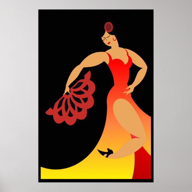 Lg. Tall Flamenco Dancer Poster (Framsidan)