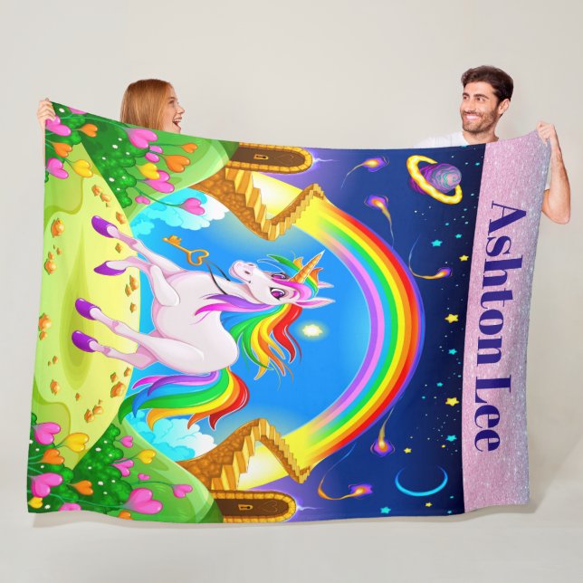 Lg Unicorn Fleece Blanket (På plats)