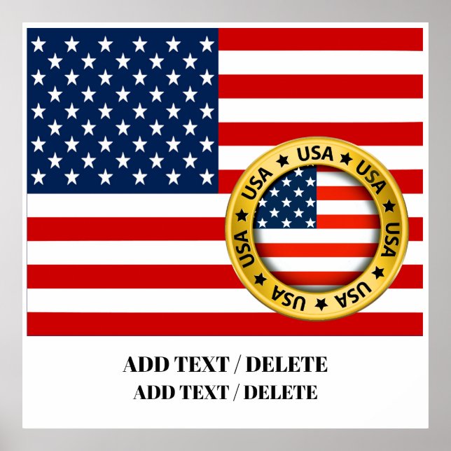 LG. USA Amerikanska Flagga Poster (Framsidan)