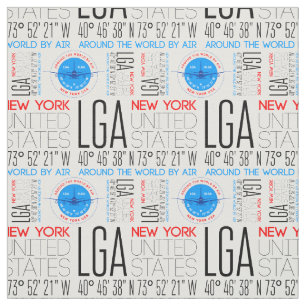 LGA, New York Travel World by Luft Mönster Tyg