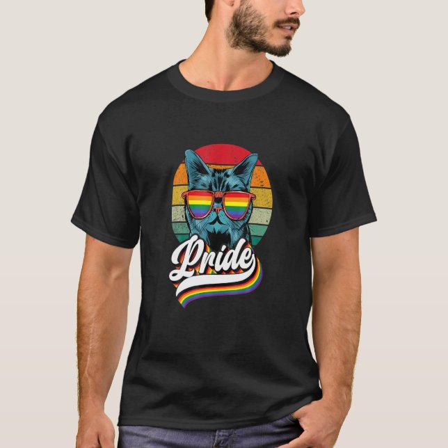Lgb Cat Gay pride Rainbow Flagga Lgb Community Lgb T Shirt (Framsida)