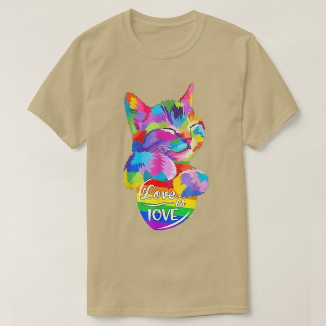 LGB Cat Kärlek är Kärlek  T Shirt (Design framsida)