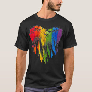 LGB-Döskallar Heart Kärlek Sugar Skullt Regnbåge L T Shirt