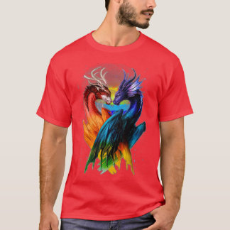 LGB Dragon Heart Rainbow Heart Dragon LGB-Pride T Shirt