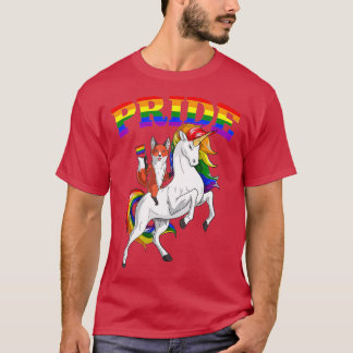 LGB Fox Unicorn Gay Pride Rainbow LGBQ Cute Gift T Shirt