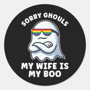 LGB Lesbisk Pride Halloween Ghost Women Min fru I Runt Klistermärke