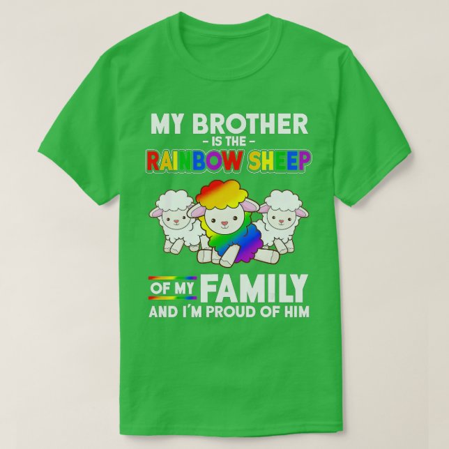 LGB min bror är ett regnbågsfår av familjejordbrud T Shirt (Design framsida)