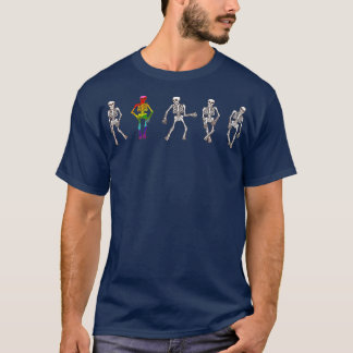 LGB Party Dancing Skeletons Gay pride Halloween Co T Shirt