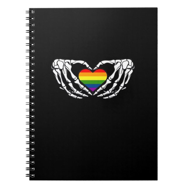 LGB Pride Skeleton Halloween Goth Heart Classic Anteckningsbok (Framsidan)