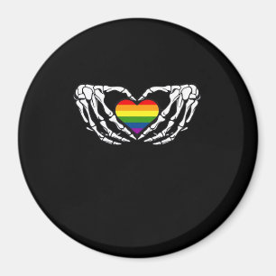 LGB Pride Skeleton Halloween Goth Heart Classic Magnet