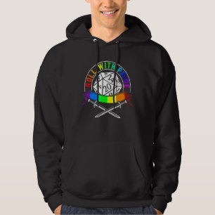 LGB-rulla med Pride D20 RPG Tabletop Gay och Lesb Hoodie