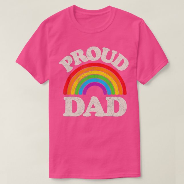 LGBQ Proud Pappa Gay pride LGB Ally Rainbow Far T Shirt (Design framsida)