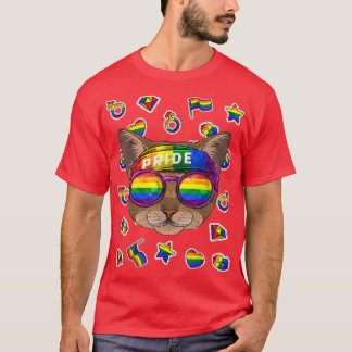 LGBT Abyssinian Gay pride Month Cat Rainbow Lesbia T Shirt