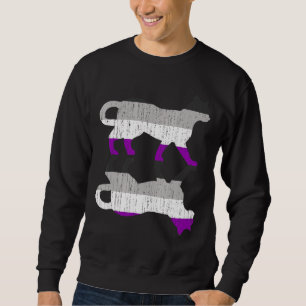 Lgbt Ace Pride Asexuality Flagga Pet Animal Cat Qu Lång Ärmad Tröja