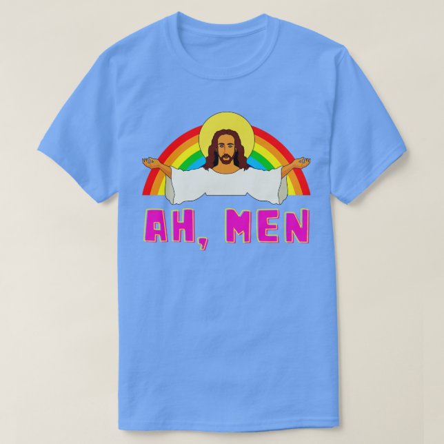 LGBT Ah Man Jesus Gay pride Rainbow T Shirt (Design framsida)