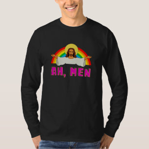 LGBT Ah Man Jesus Gay pride Rainbow T Shirt