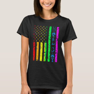 Lgbt All Hail Gay pride Flagga Satanic T Shirt