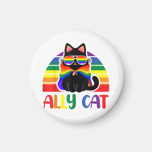 LGBT Ally Cat Be Kind Gay Rainbow Funny HGBTQ-Flag Magnet