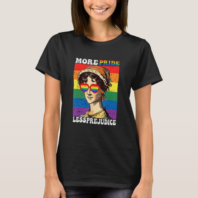 LGBT Ally Gay pride Clothers More Pride Less Preju T Shirt (Framsida)
