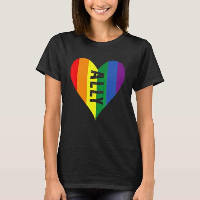 Lgbt Ally Pride Gay Peace Homosexual Lesbisk Rain T Shirt (Framsida)