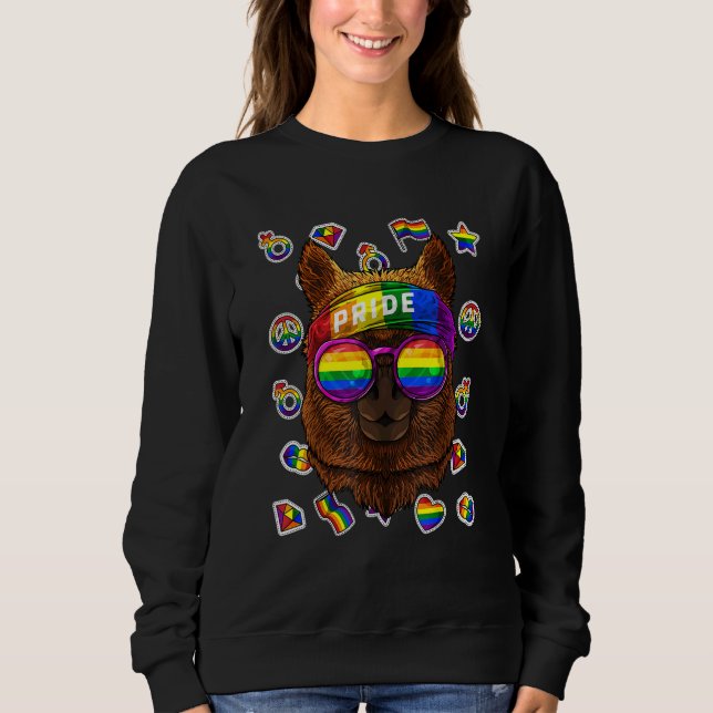 Lgbt Alpaca Gay pride Month Farm Animal Rainbow Le T Shirt (Framsida)