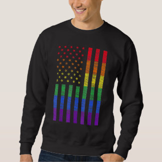 Lgbt American Pride Rainbow Gay Lesbisk Bi Tr Lång Ärmad Tröja