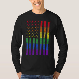 Lgbt American Pride Rainbow Gay Lesbisk Bi Tr T Shirt