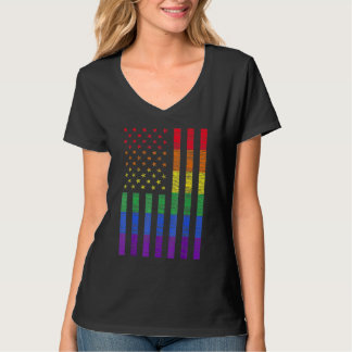 Lgbt American Pride Rainbow Gay Lesbisk Bi Tr T Shirt