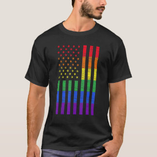 Lgbt American Pride Rainbow Gay Lesbisk Bisex T Shirt