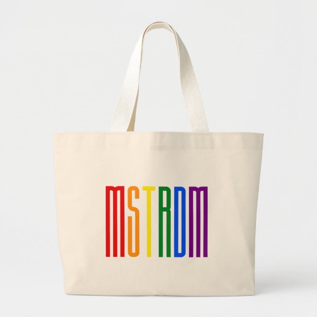 LGBT Amsterdam Nederländska Gay pride-regnbågstext Jumbo Tygkasse (Framsidan)
