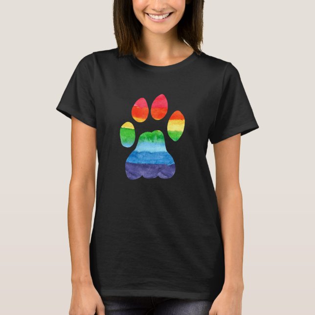 Lgbt-anhängare Furry Pride regnbåge Fursuit hundfo T Shirt (Framsida)