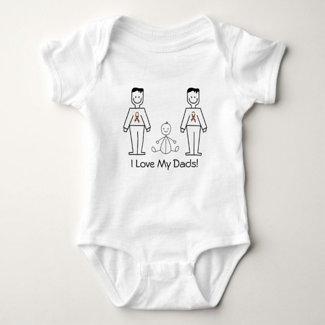 LGBT-anpassade 2 pappor & en baby T-shirt (Framsida)
