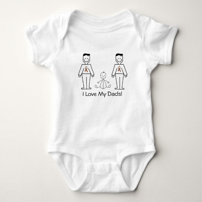 LGBT-anpassade 2 pappor & en baby Tröja (Framsida)