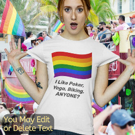 LGBT Anpassningsbar Text Regnbåge Flagga Gay pride T Shirt