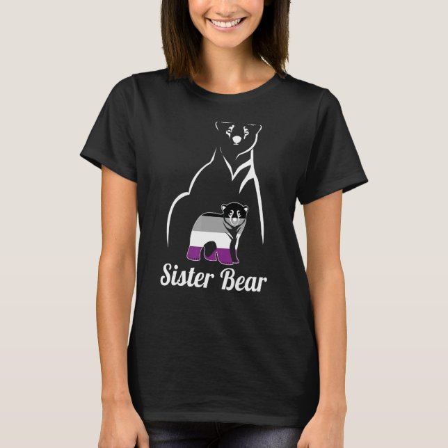 Lgbt Asexual Sister Bear Ace Pride Flagga T Shirt (Framsida)
