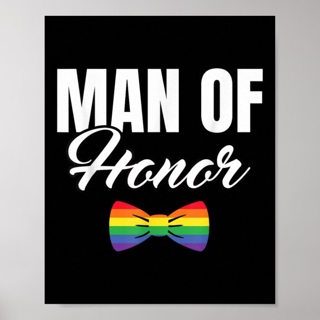 Lgbt Bachelor Party Man of Honor Gay Groom Bride W Poster (Framsidan)