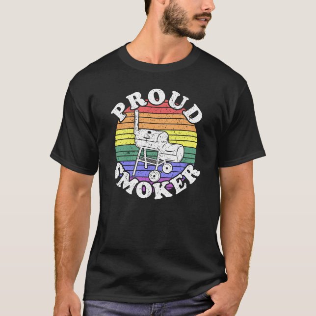 LGBT BBQ-rökare med stolt rökare T Shirt (Framsida)