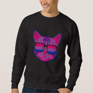 Lgbt Bi Pride Bisexuality Cat Animal Queer Bisexua Lång Ärmad Tröja