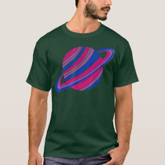 LGBT Bi Pride Saturn Biseuality Flagga LGBT Queer  T Shirt