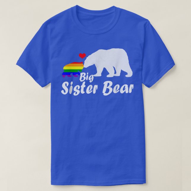Lgbt Big Sister Bear Gay pride Equal Högers Rainbo T Shirt (Design framsida)