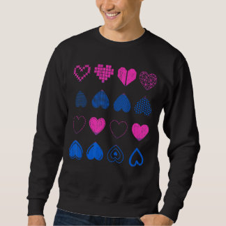 Lgbt Bisexuality Flagga Hearts Bi Pride Month Bise Lång Ärmad Tröja