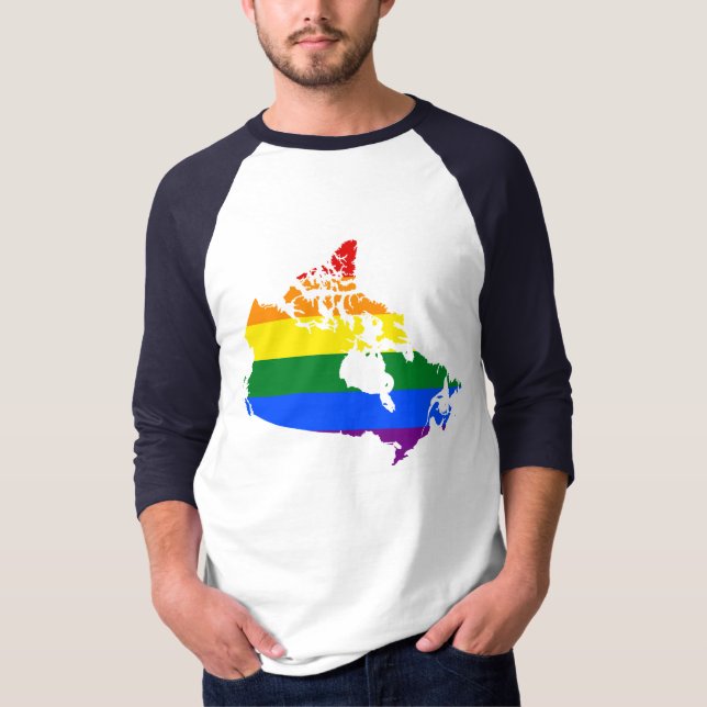 LGBT Canadian pride map T-Shirt (Framsida)