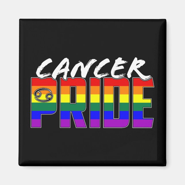 LGBT Cancer Pride Flagga Zodiac-tecken Magnet (Framsidan)