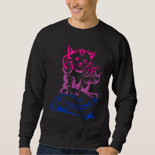 Lgbt Cat Dj Music Bi Pride Bisexuality Flagga Bise Lång Ärmad Tröja