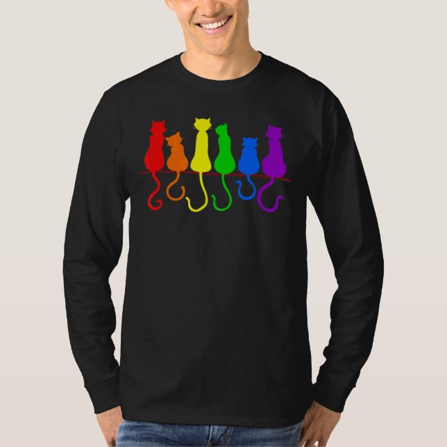 Lgbt Cats Gay pride Purride Cat Funy Lgbt Pride T Shirt (Framsida)