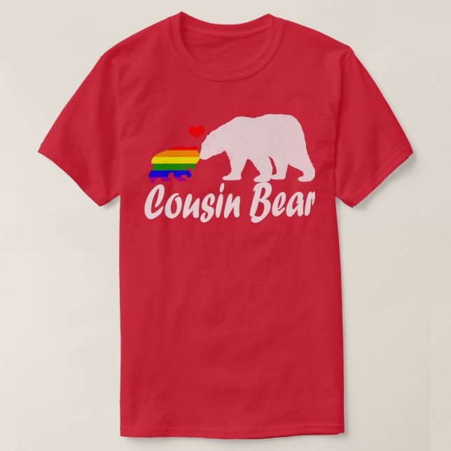 Lgbt Cousin Bear Gay pride Equal Högers Rainbow358 T Shirt (Design framsida)
